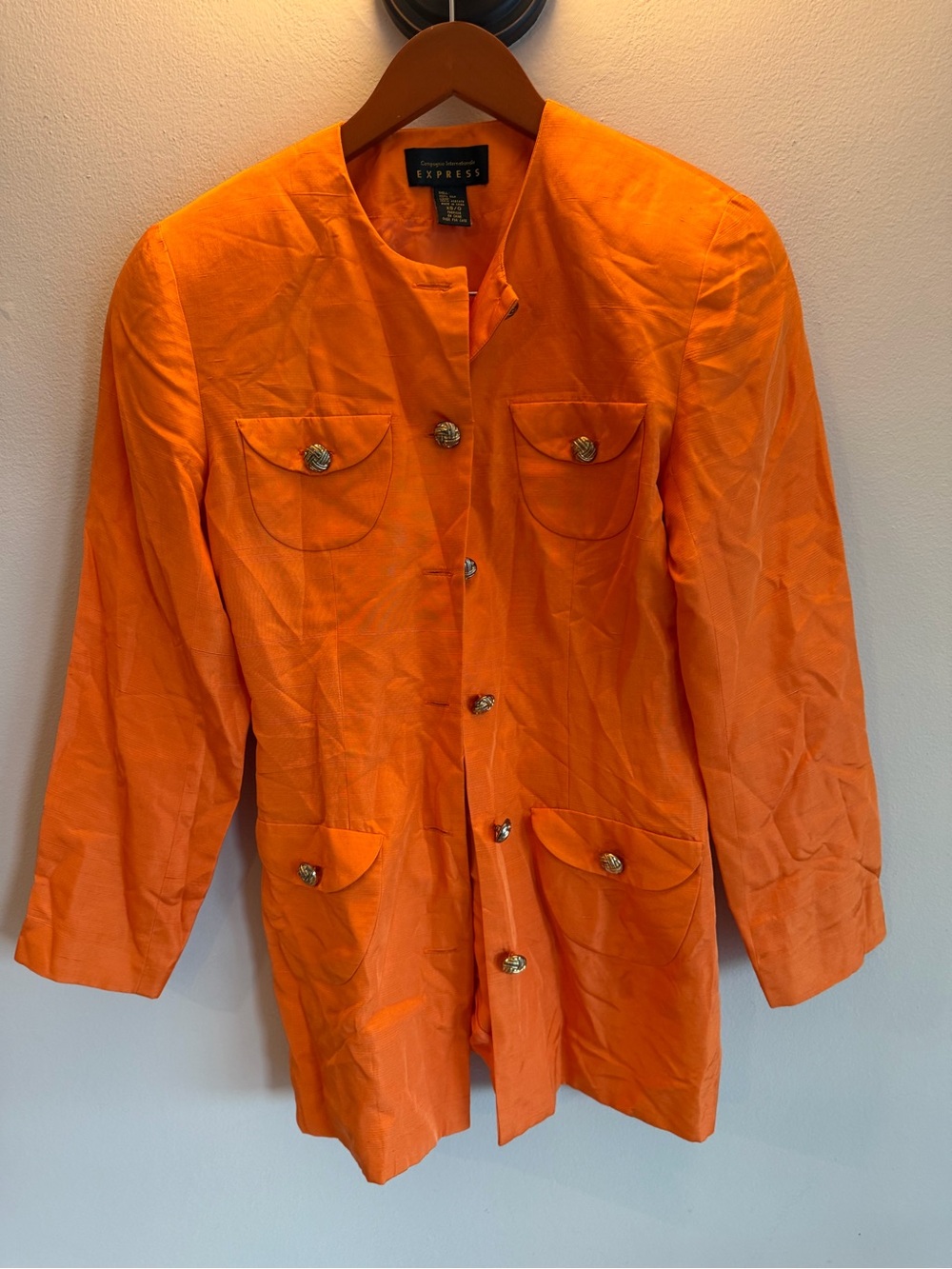 Express Women's Orange Button-Front‎ Jacket XS